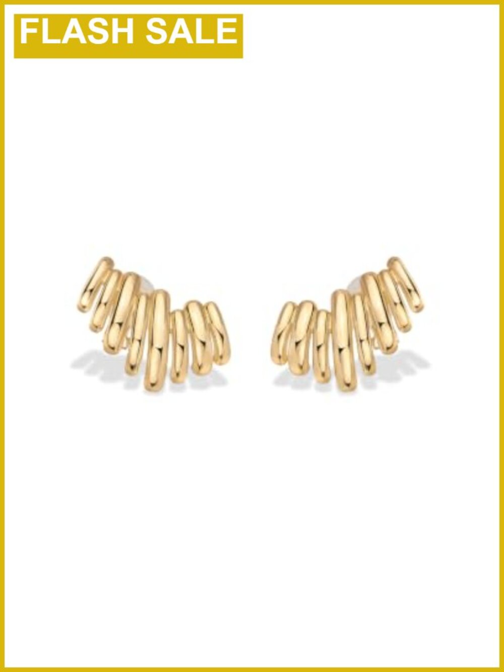 14K Gold Plated Ear Climber Earrings Statement Studs